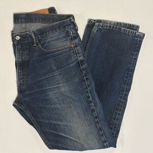 Levi's Men's 505 36x34 Dark Blue Straight Leg Jeans Zipper Fly